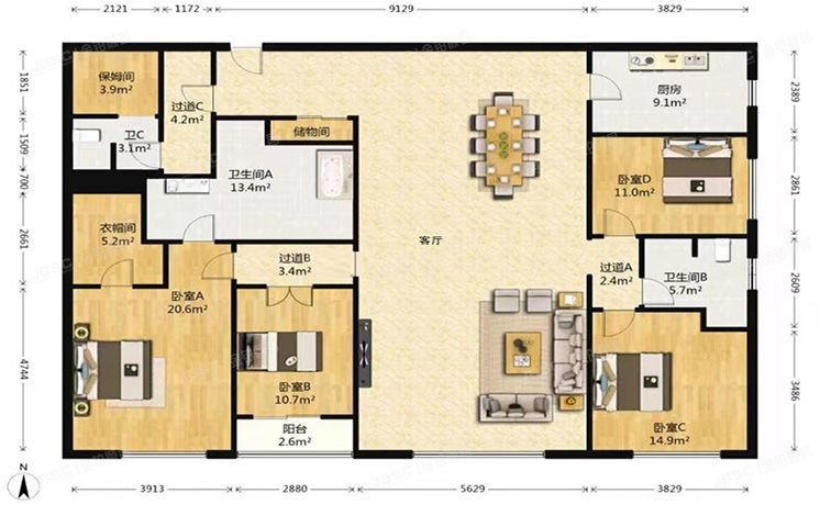 朝阳区 远洋公馆8号楼17层1702室