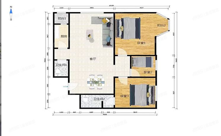 东城区 禾风相府3号楼2层1单元202号