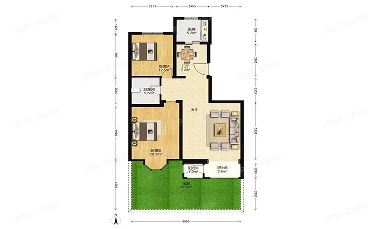 房山区 长阳镇大宁山庄四区22号楼2层1单元202
