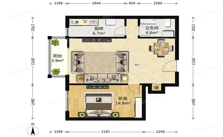 朝阳区 CBD总部公寓二区6号楼8层7单元803号