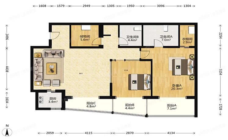 朝阳区 旺座中心1号楼15层1712号