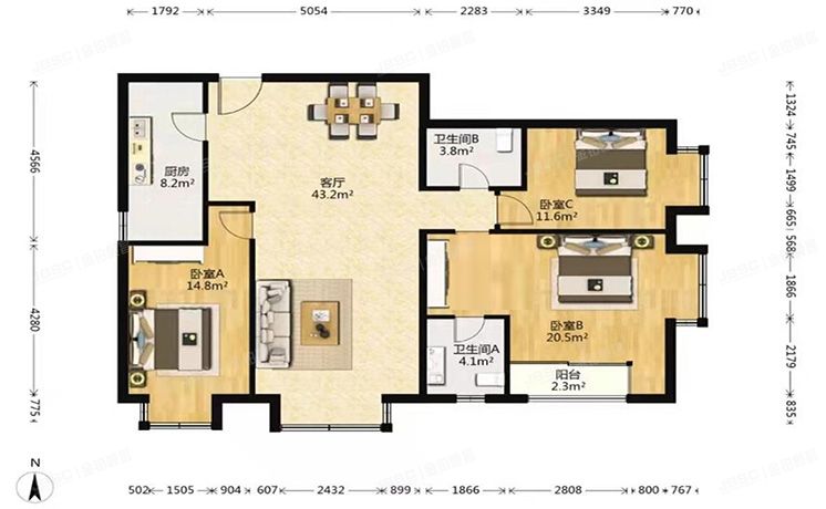 大兴区 黄村中里3号楼5层2单元602