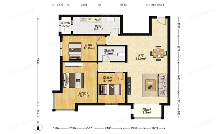 丰台区 天伦锦城15号楼2层211