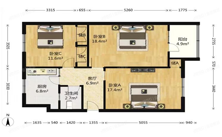 朝阳区 华严里5号楼2层3门206