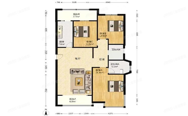 朝阳区 天泰北双苑11号楼8层5单元115083号