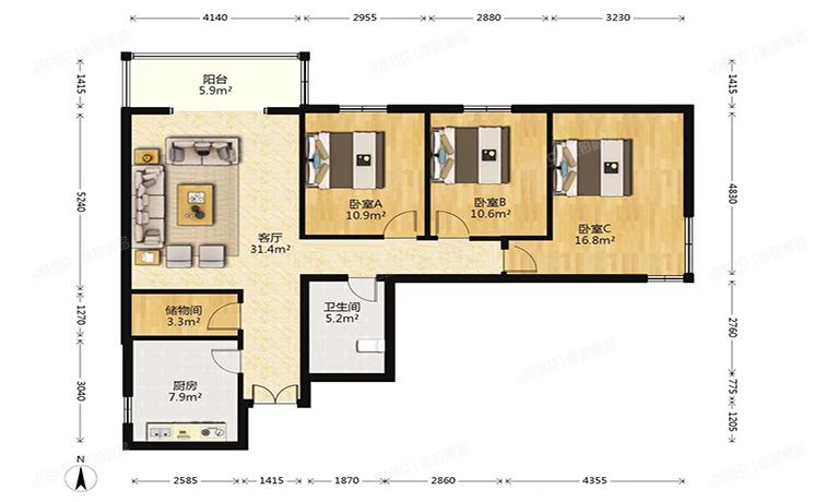 丰台区 首科花园4号楼4层402