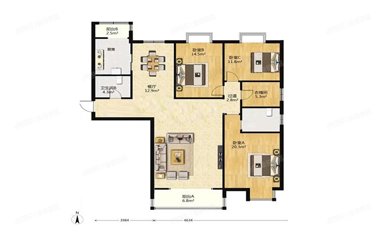 朝阳区 珠江罗马嘉园57号楼7层703