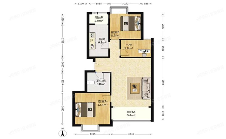 朝阳区 首开常青藤E区14号楼8层4单元802号