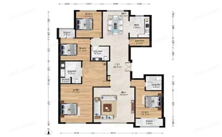 丰台区 首开璞瑅二期3号楼8层4单元802