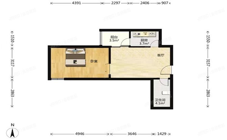 丰台区 金都苑4号楼3层308