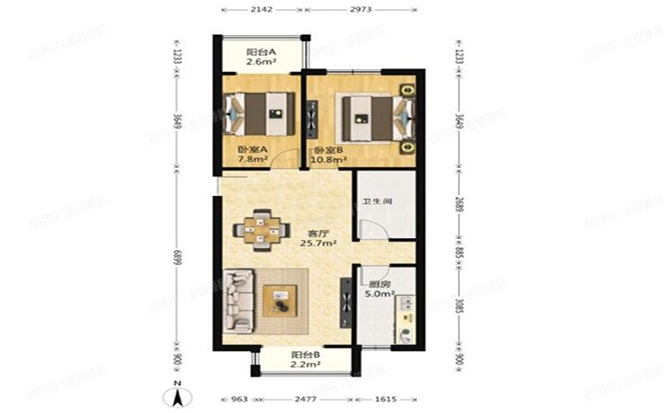 朝阳区 东方雅苑4号楼3层3单元301