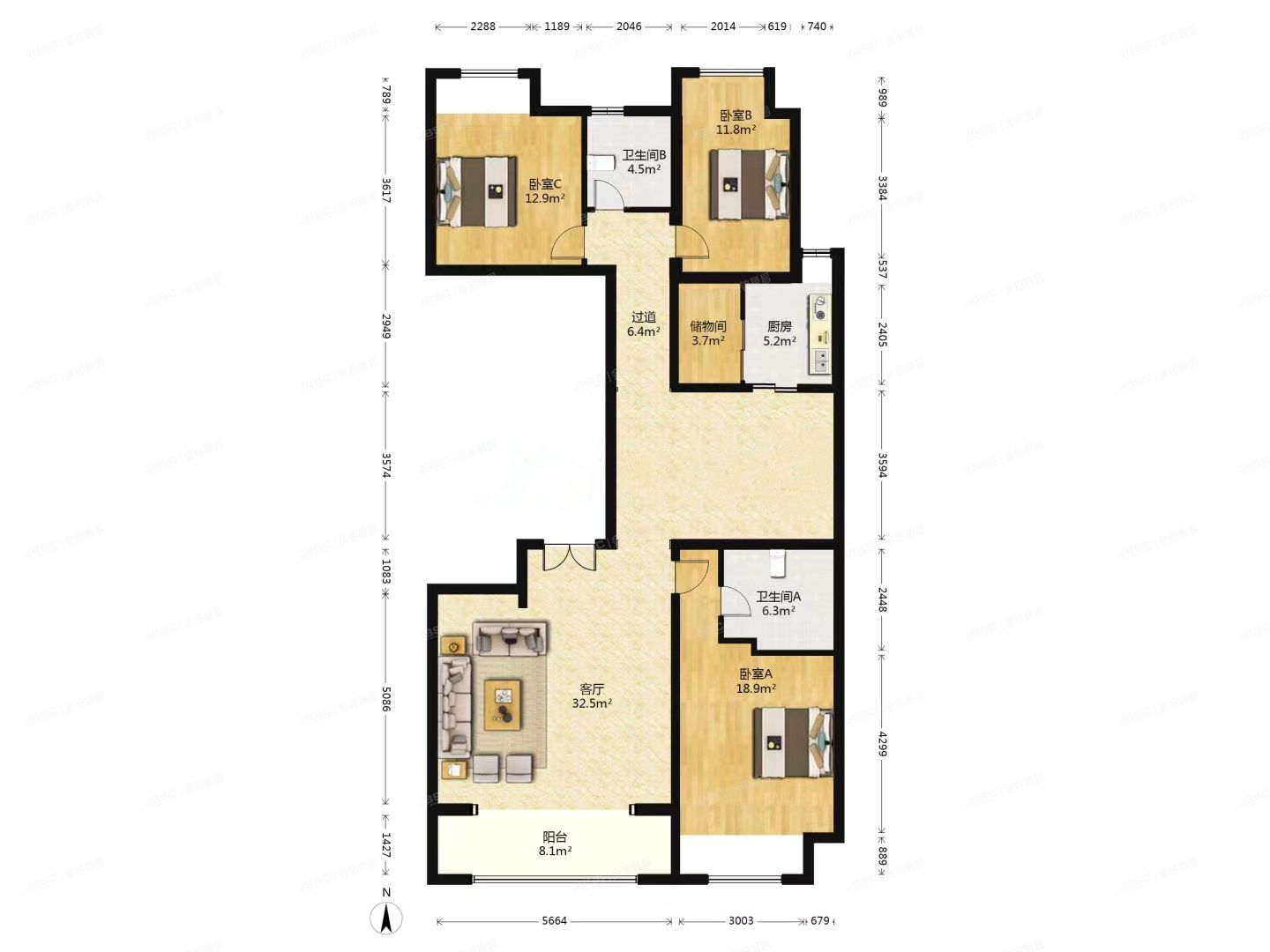 通州区 华业东方玫瑰32号25层2单元2502