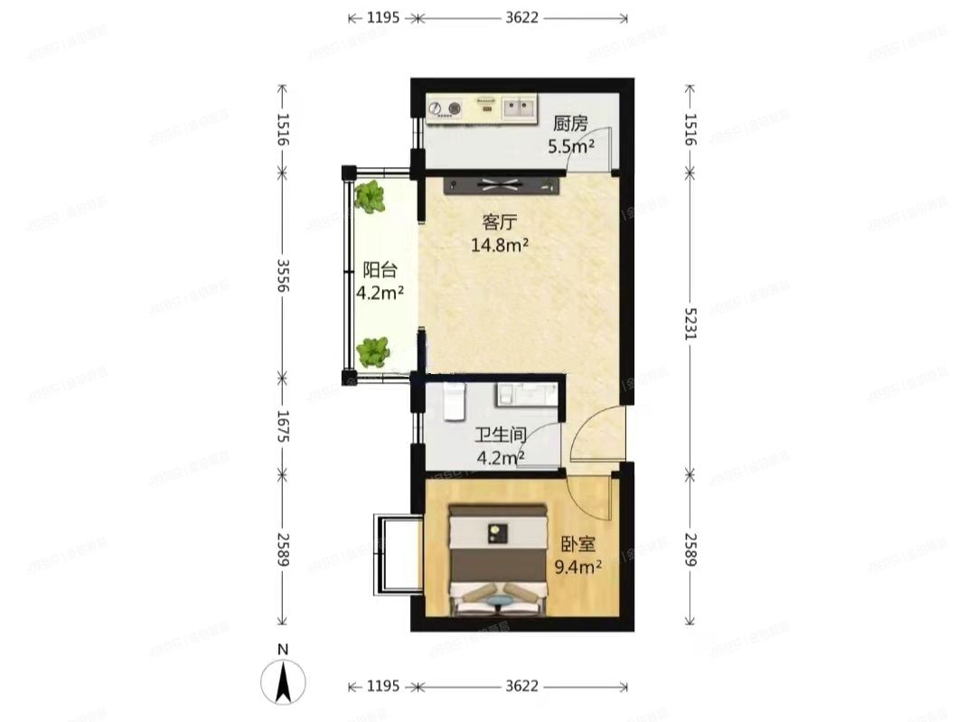 丰台区 华富丽苑1号楼22层4单元2208