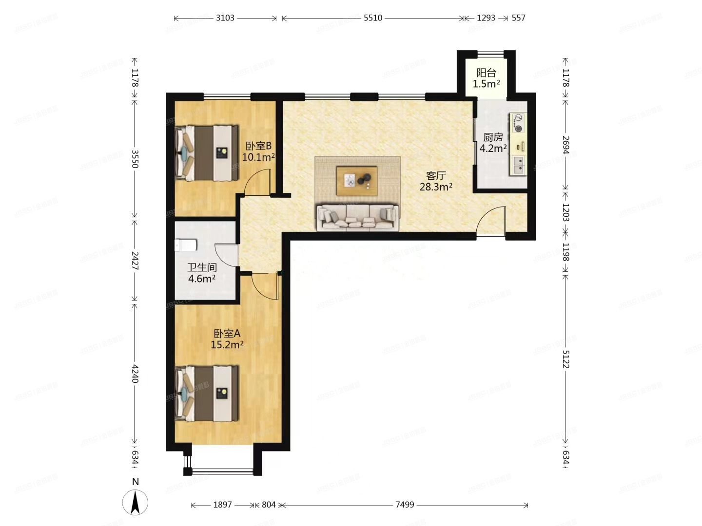 朝阳区 富力又一城C区27号楼7层1单元806