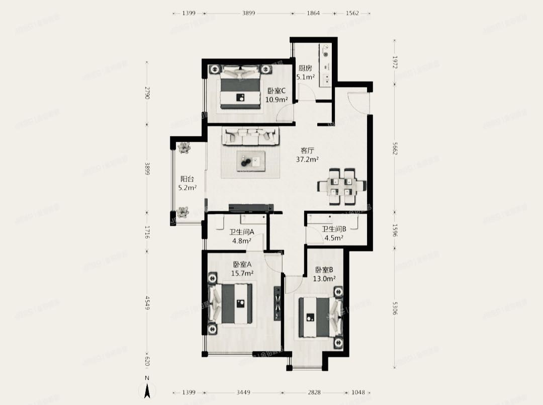 朝阳区 富力城7号楼6层707号