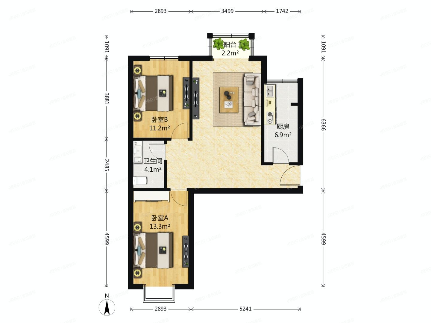 房山区 瑞雪春堂二里8号9层2单元1001