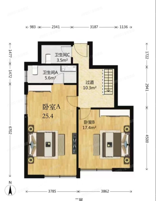 丰台区和义西里四区6号楼5单元502（复式）