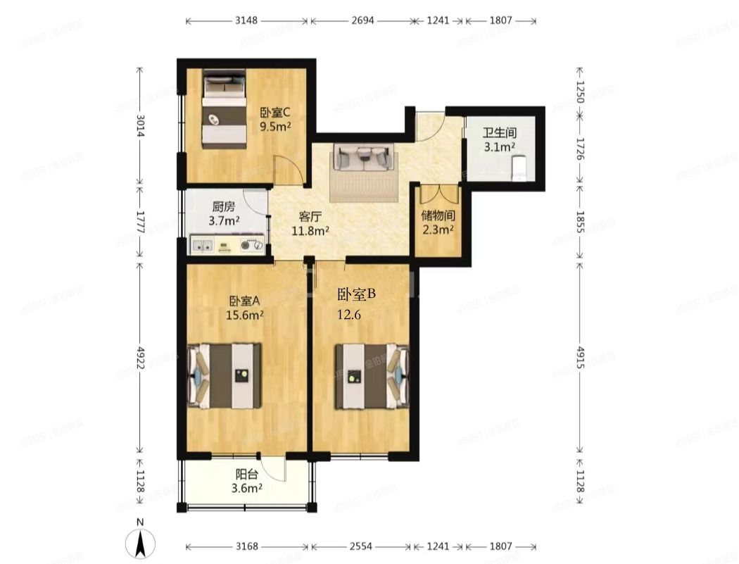 朝阳区农光南里16号楼2层203