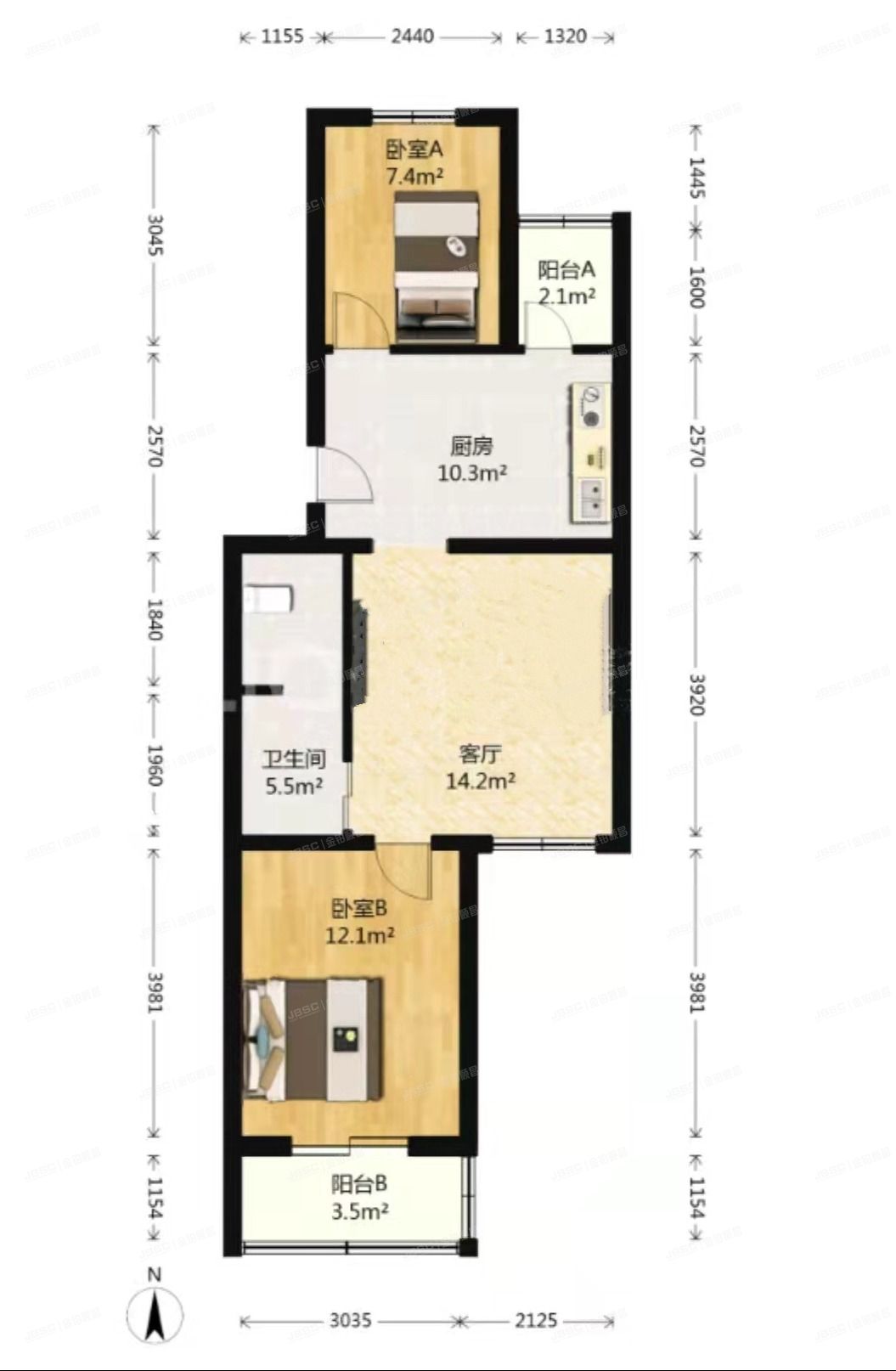 大兴区新安里18号楼4层3-402-（新安里西区）