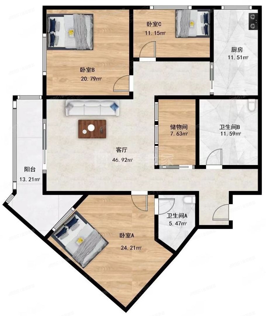 顺义区 幸福东区22号楼0308室（龙庭公寓）