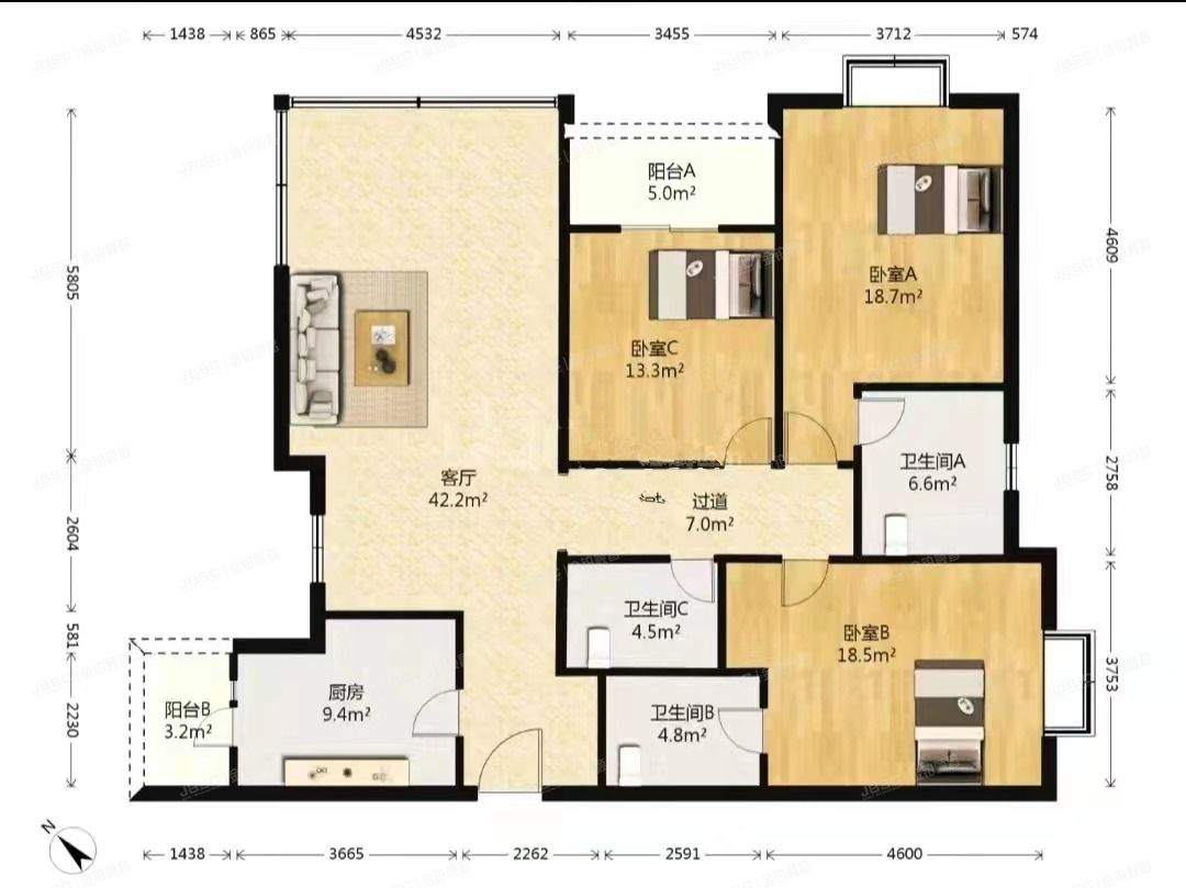 大兴区 庞各庄镇龙景湾丁区114号楼1单元802室