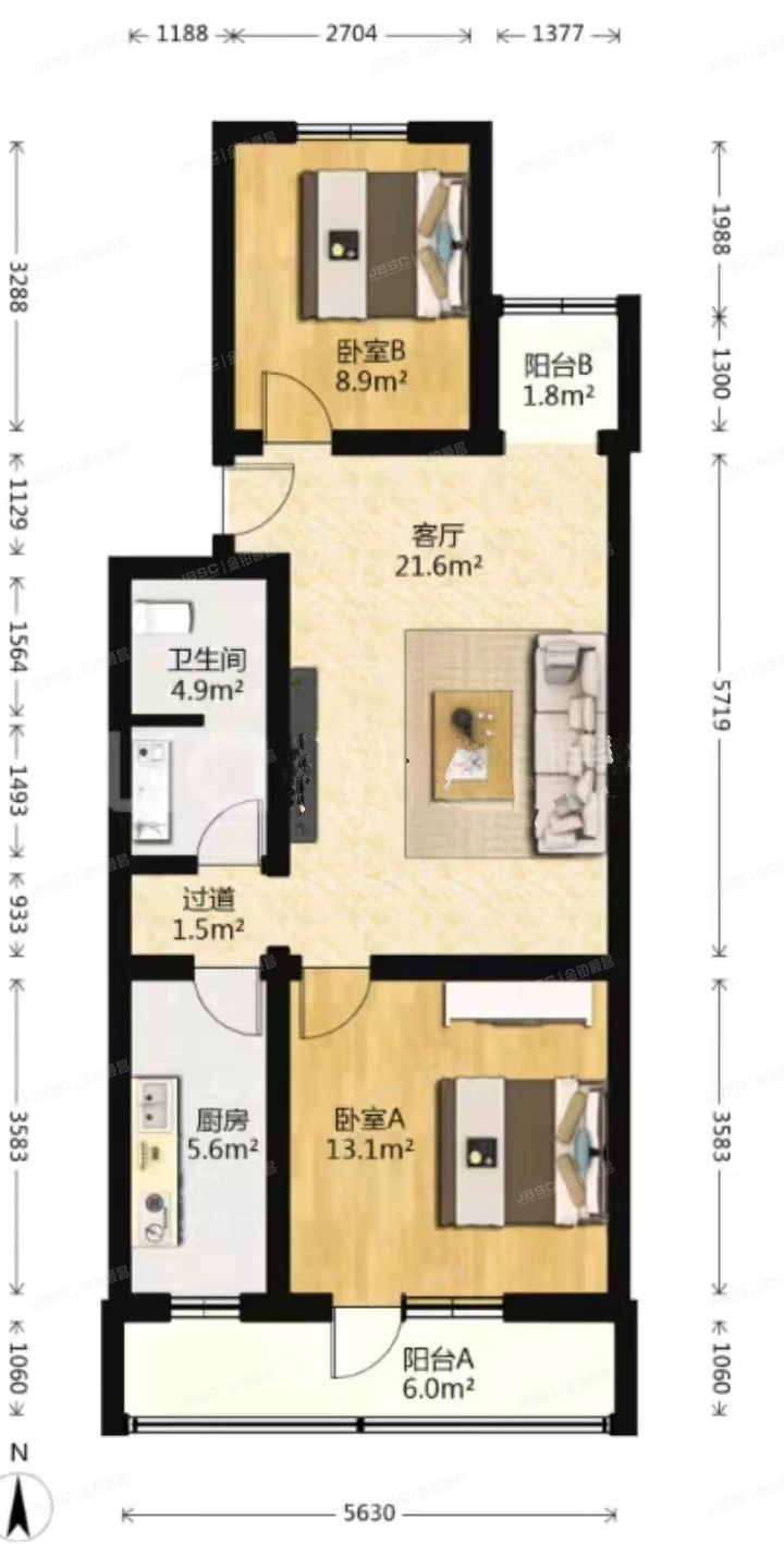 大兴区西红门镇宏盛园21号楼1层1-101（宏盛家园）