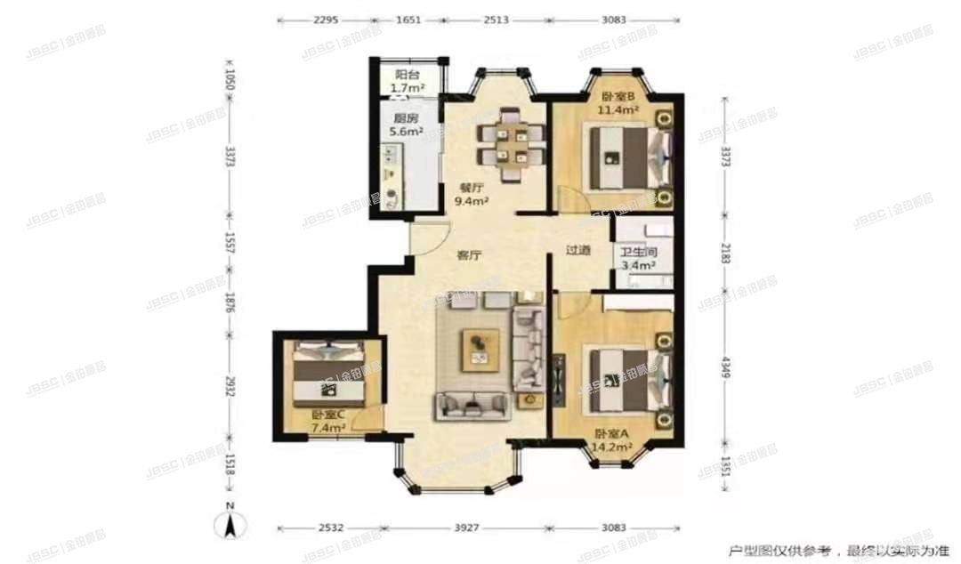 丰台区 城南嘉园益明园6号楼2单元101室