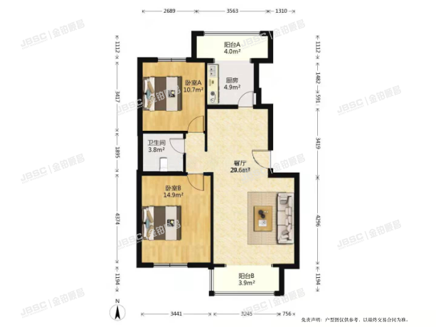 大兴区 育镇街32号院15号楼2单元301室（恒盛波尔多小镇） 