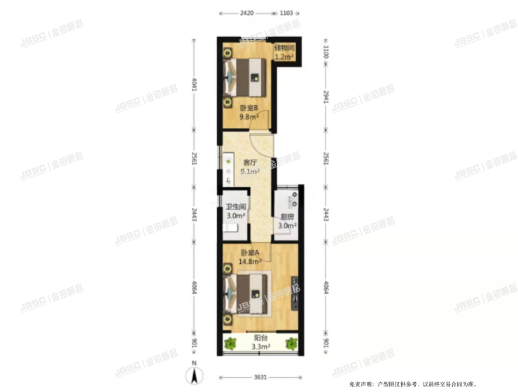 丰台区 西马场北里16号楼3单元402室（司达小区）