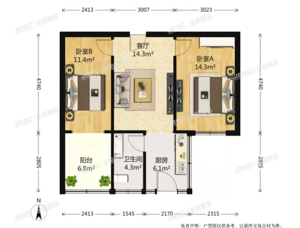 丰台区 大井北里19号楼4层1单元11室