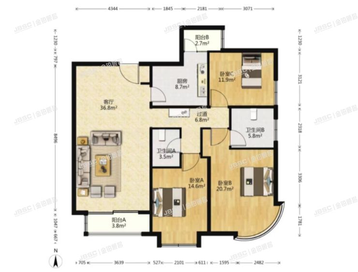 朝阳区 十里堡北里28号院3号楼3单元1202室（新华联丽景）