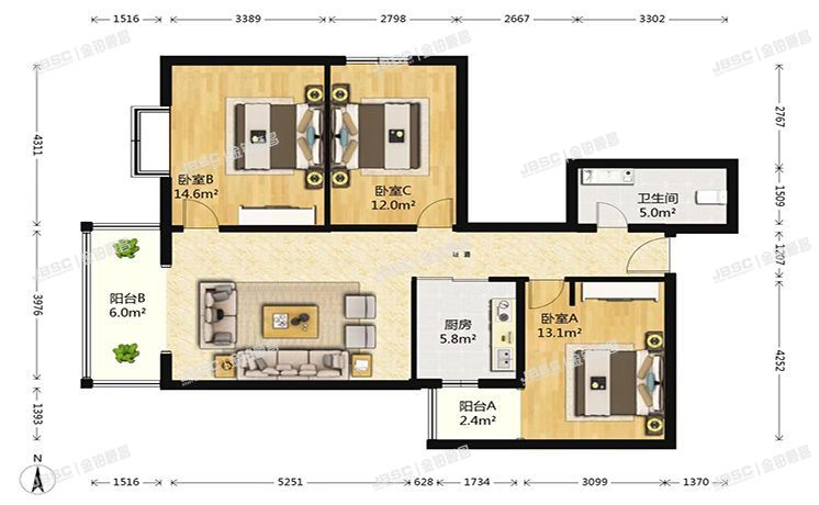 丰台区 角门甲14号院14号楼1012室（富卓苑）