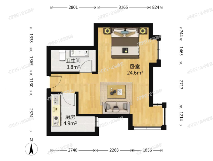 大兴区 永旺路6号院1号楼20层2005室（云立方）