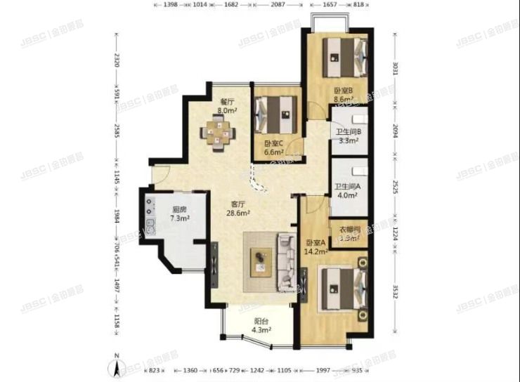 朝阳区 青年路西里2号院8号楼19层T6单元2204室（国美第一城）