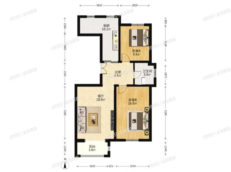 房山区 汇丰街1号院3号楼3层一单元302室（世界名园D区）
