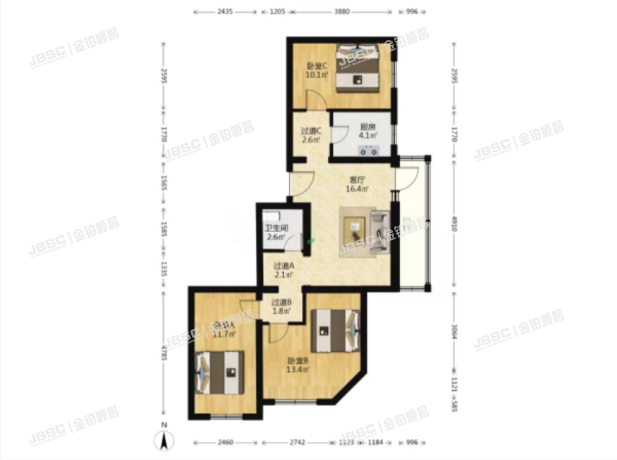 朝阳区 京通苑6号楼7单元302室