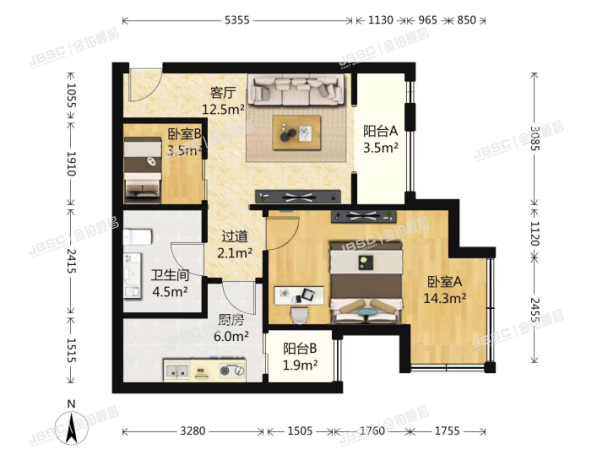大兴区 西红门北一街1号院11号楼2单元402室（鸿坤理想城）