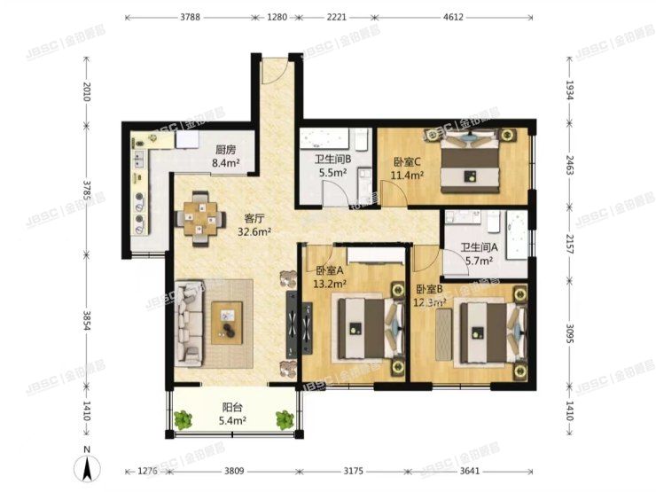 朝阳区 京通苑26号楼305室