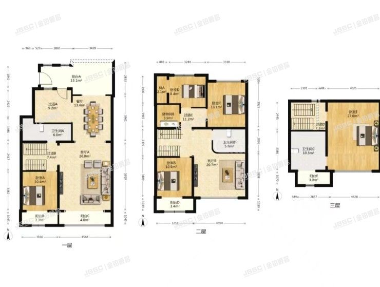 大兴区 兴泰街5号院9号楼2至4层3单元202号（首邑溪谷）别墅