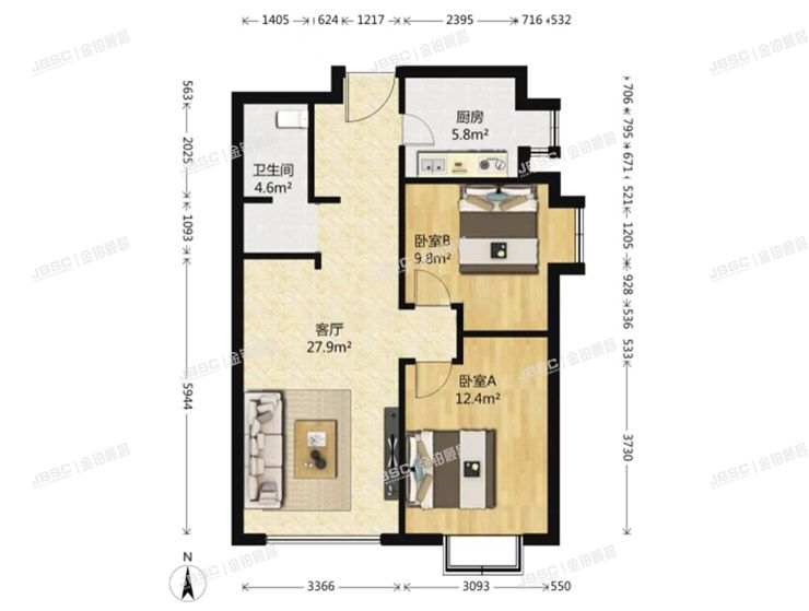 丰台区 魏家村南路20号院6号楼2单元1202室（西府颐园万和园）