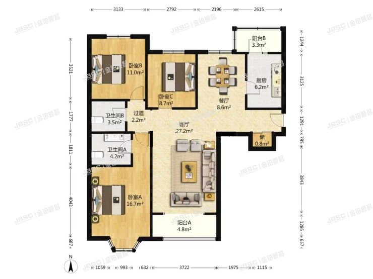 丰台区 城南嘉园益城园7号楼3单元803室