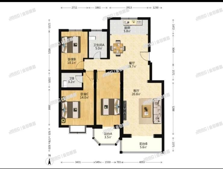 房山区 窦店镇汇丰街3号院21号楼1层3单元101室（世界名园）