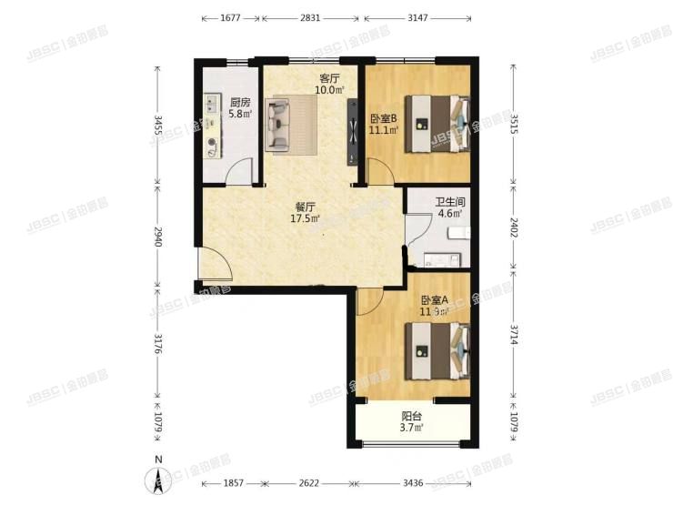 丰台区 金桥东街6号院4号楼7层一单元701室（顶秀金石家园）