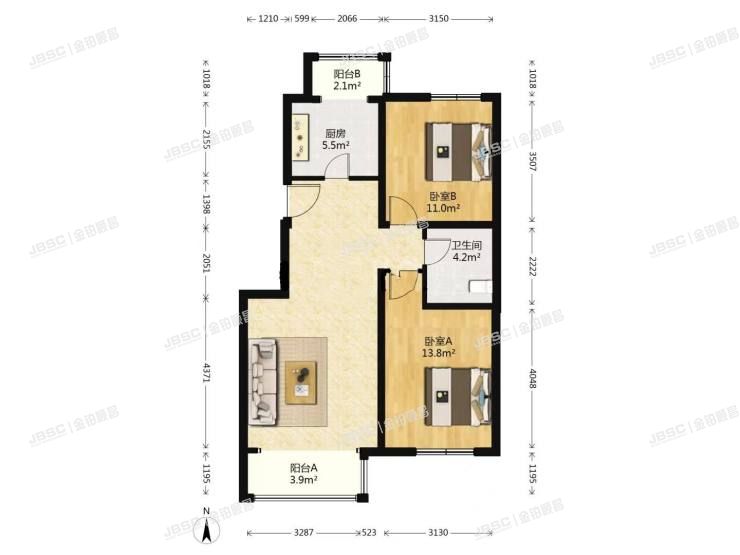 大兴区 魏西路1号院25号楼5层2单元502室（一品嘉园）