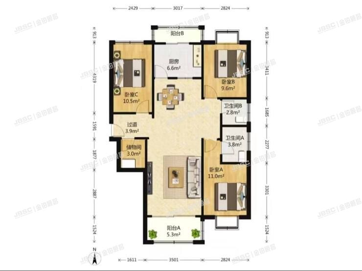 大兴区 兴华南里34号楼1层1单元101室（兴政家园）