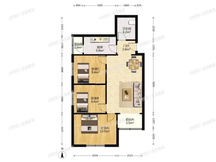 丰台区 开阳里八区10号楼2层204室