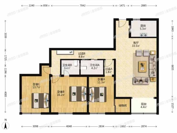 丰台区 天伦北里11号楼8层805室