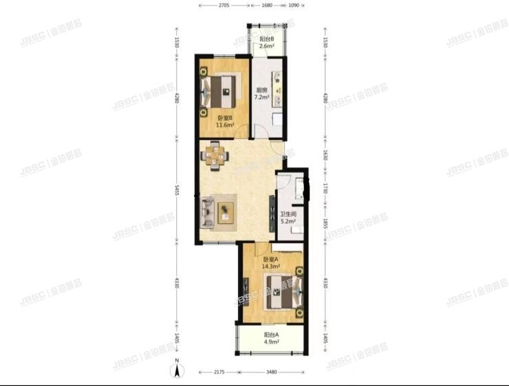丰台区 卢沟桥南里10号院3号楼6层2-602室（新月家园）