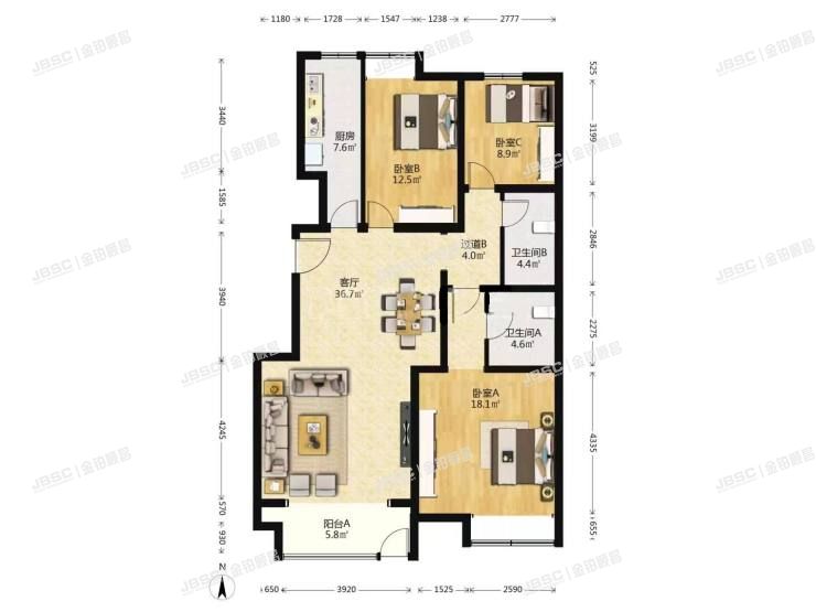 丰台区 光彩路70号院东区3号楼3单元101室（世华水岸）