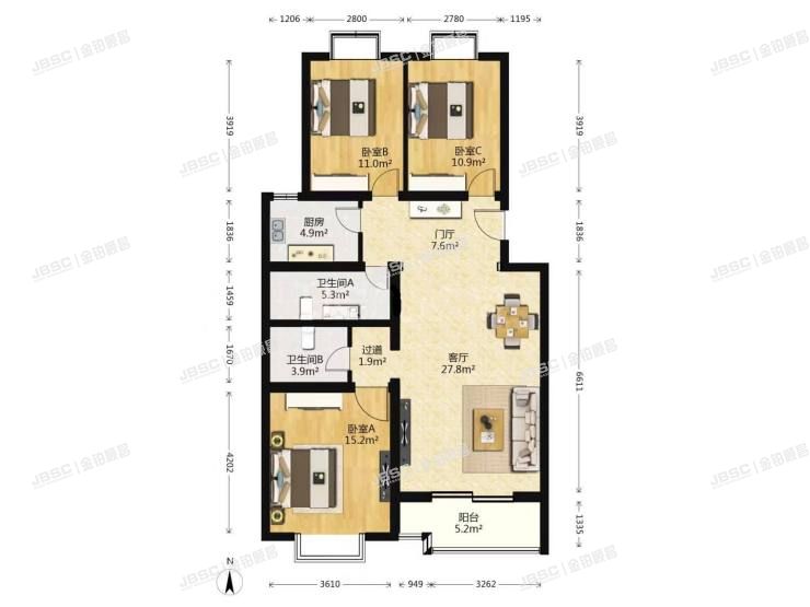 大兴区  车站南里25号楼6层1-601室(漪景园)